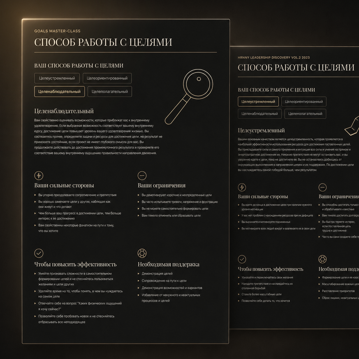 Pages of the Goals report