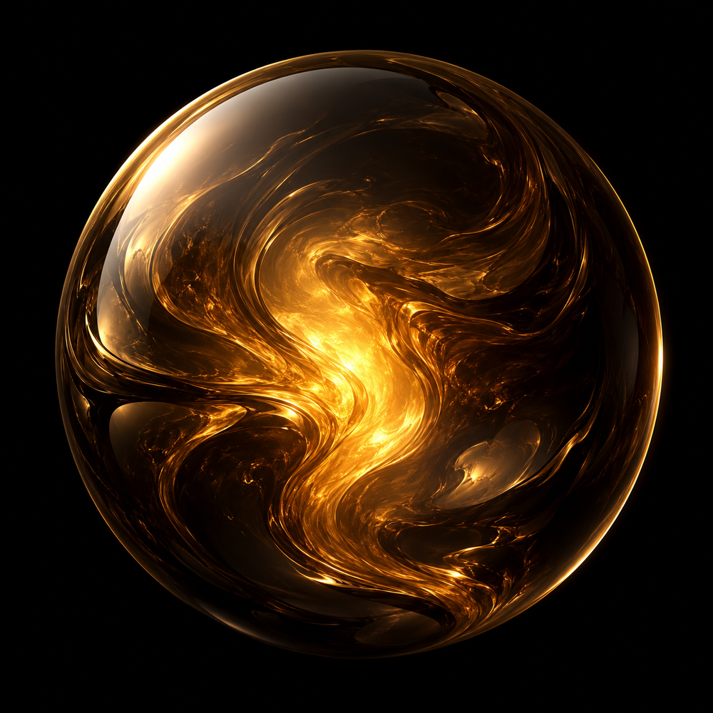 A glowing golden sphere — motivation