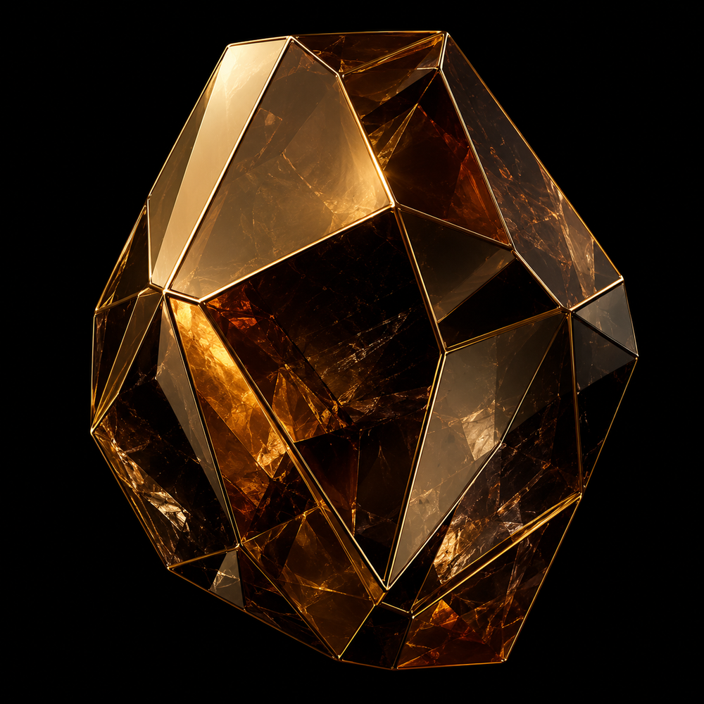 A faceted golden crystal — team role