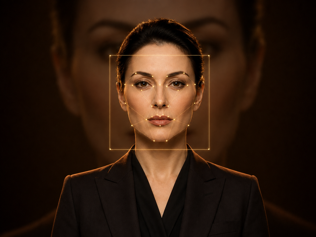 AI markup of key facial points